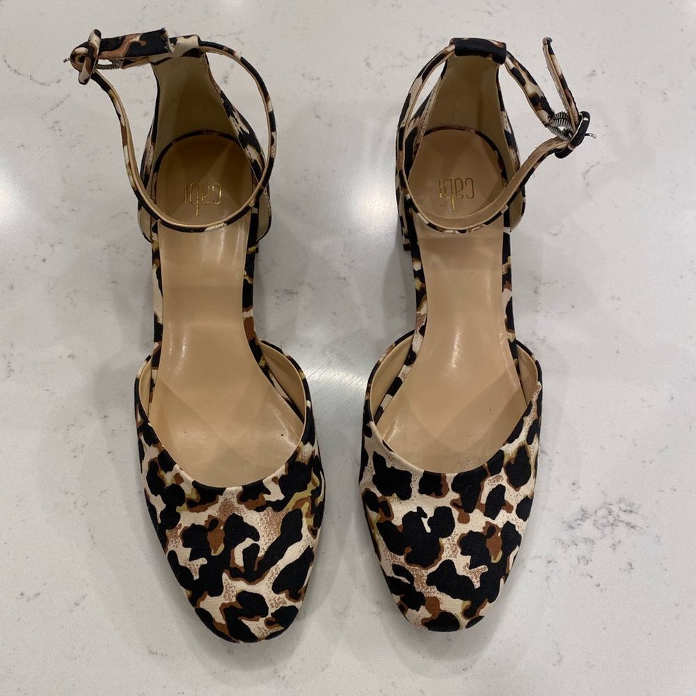 Cabi Leopard Print Ankle Strap Heels - image 3
